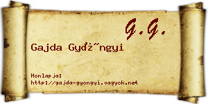 Gajda Gyöngyi névjegykártya